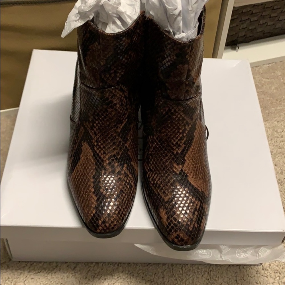 Snake print ankle boot